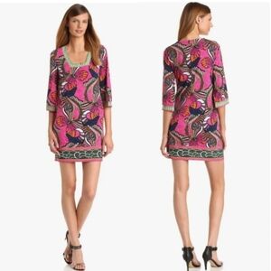 Laundry By Shelli Segal 3/4 Sleeve Pink Floral Mini Dress